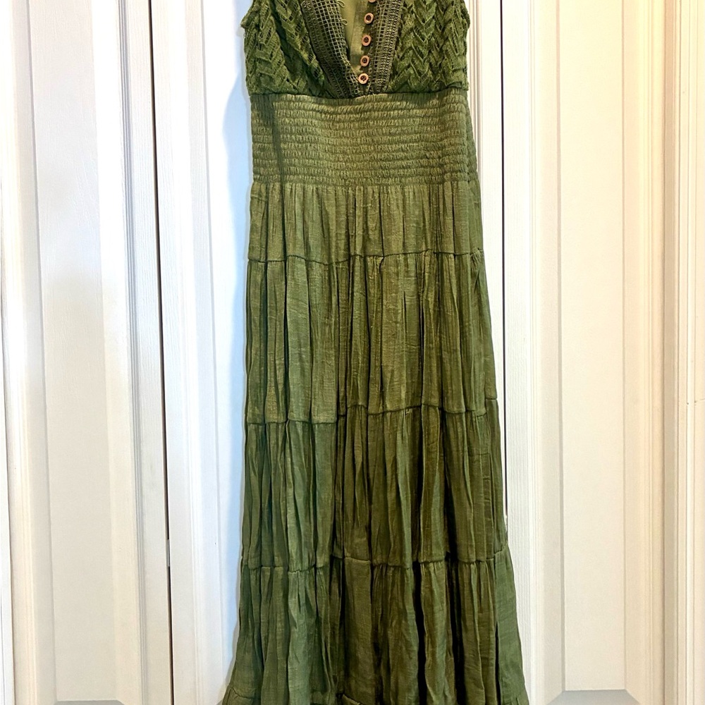 Chic Olive Green Maxi Dress